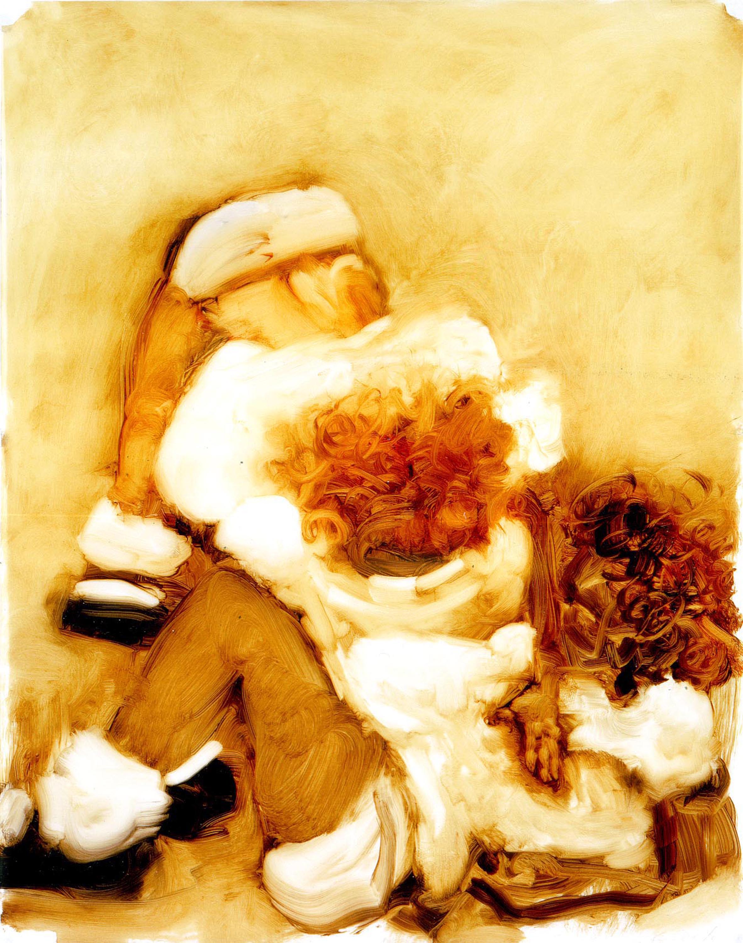 Kim Dingle, Untitled, 2000, cm 61 x 48,3, olio su pergamena