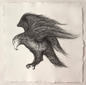 Paolo Canevari, Aquila, 2009, cm 120 x 120, grafite su carta fatta a mano